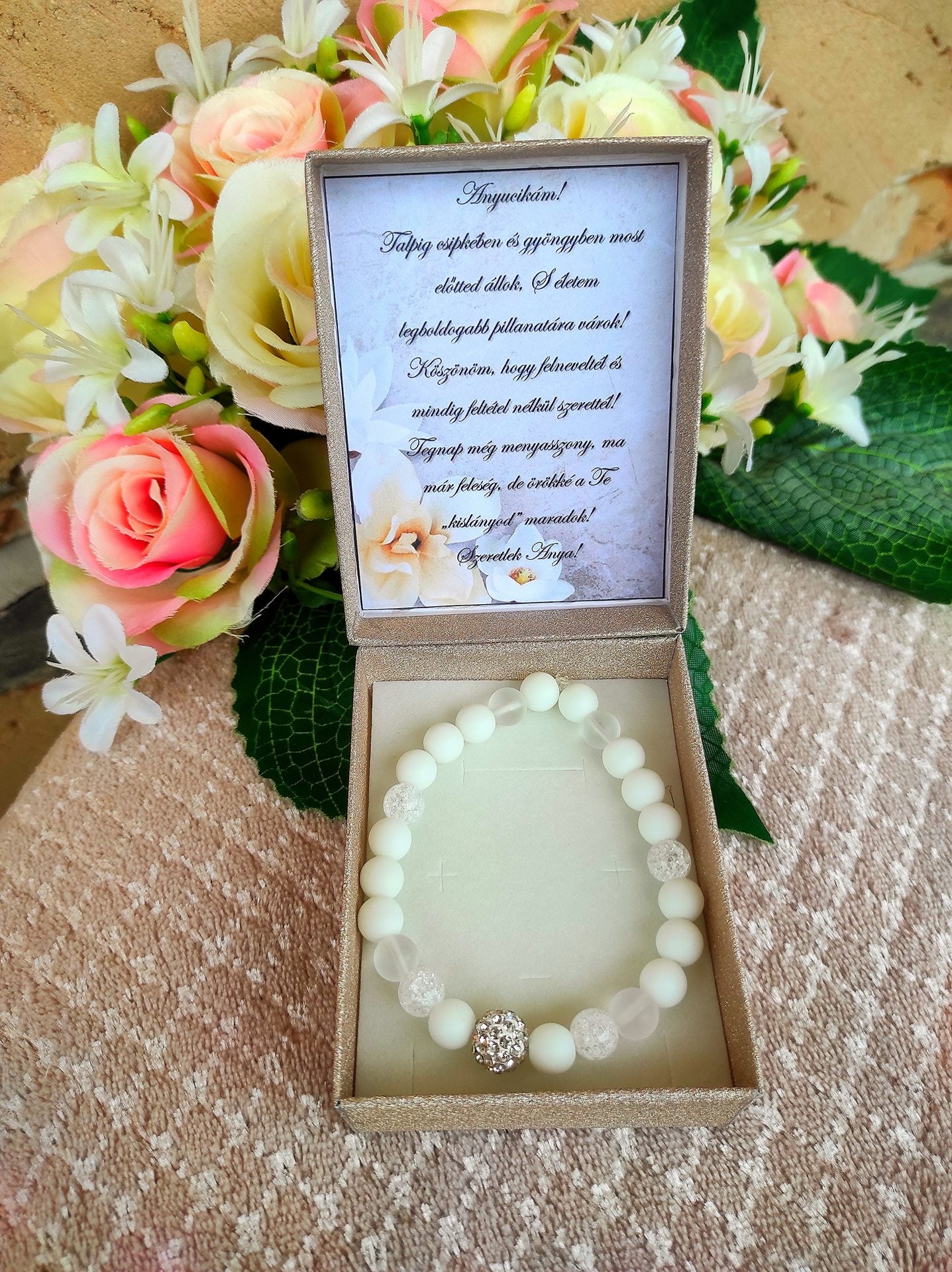 Achát örömanya karkötő